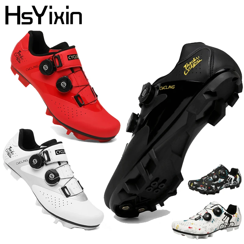 

HsYixin MTB Cycling Shoes Self-Locking Non-Slip Breathable Rubber Flat Bicycle Training Shoes for Men And Women SPD Compatible