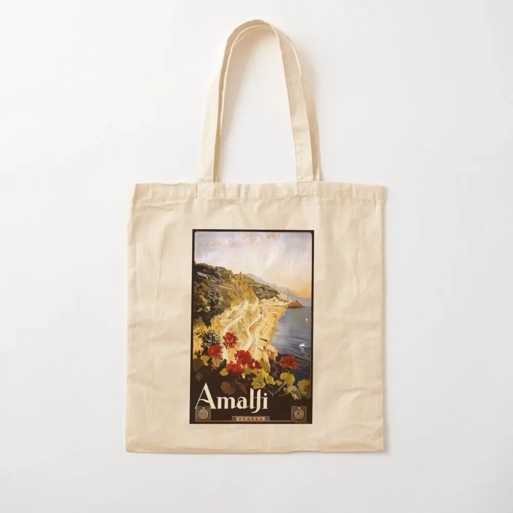 

Vintage Amalfi Coast Travel Tourism Artwork Titled 'Amalfi Italia'. Tote Bag tote bags cloth bags Lady bag Tote Bag