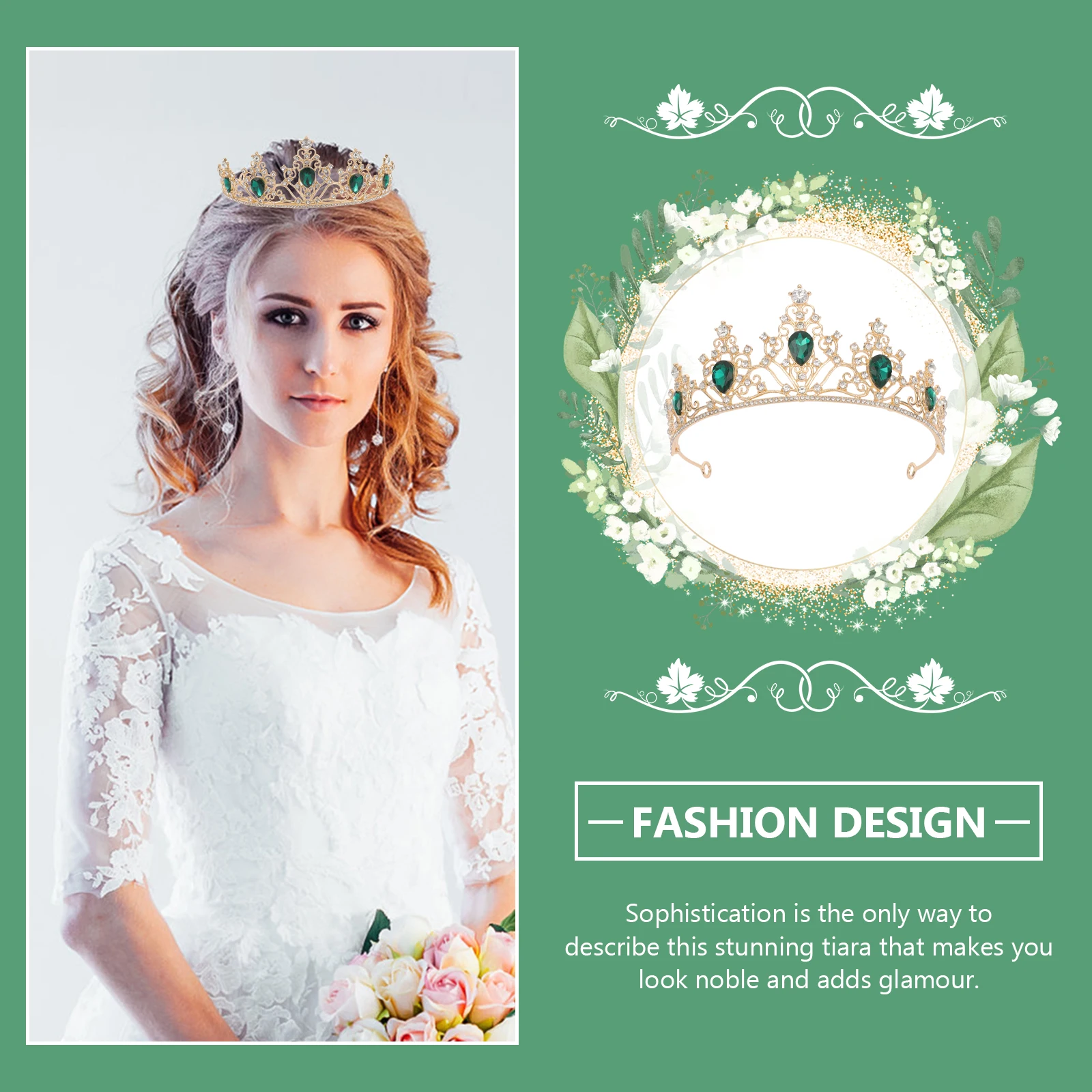 

Rhinestone Crown Wedding Hair Accessories Bridal Tiaras Retro Classic Design For Women Party Prom Headpieces Jewelry