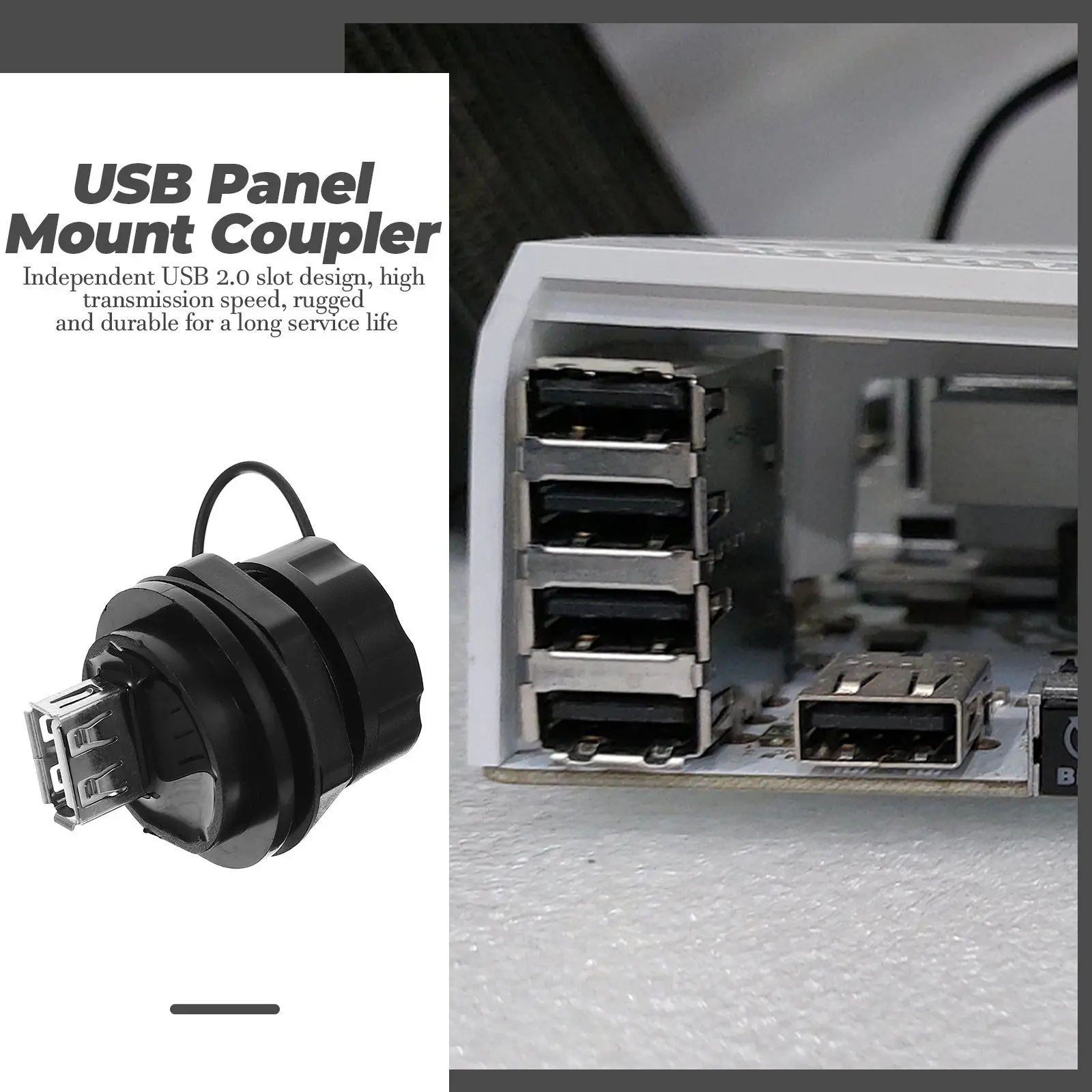 

Промышленный USB-разъем для монтажа на панель, водонепроницаемый, высокоскоростной USB-адаптер для передачи данных, проходной USB-разъем для монтажа на панель