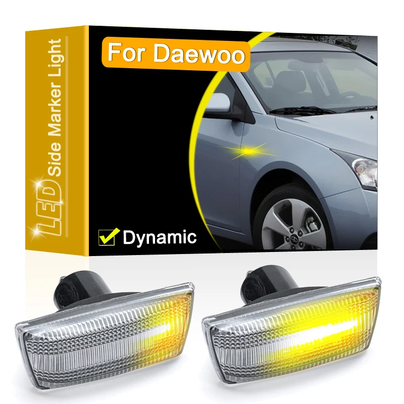 12V Clear Lens Dynamic LED Side Marker Lamp Assembly For Daewoo Lacetti Premiere 2010-2016 Blinker Turn Signal Light