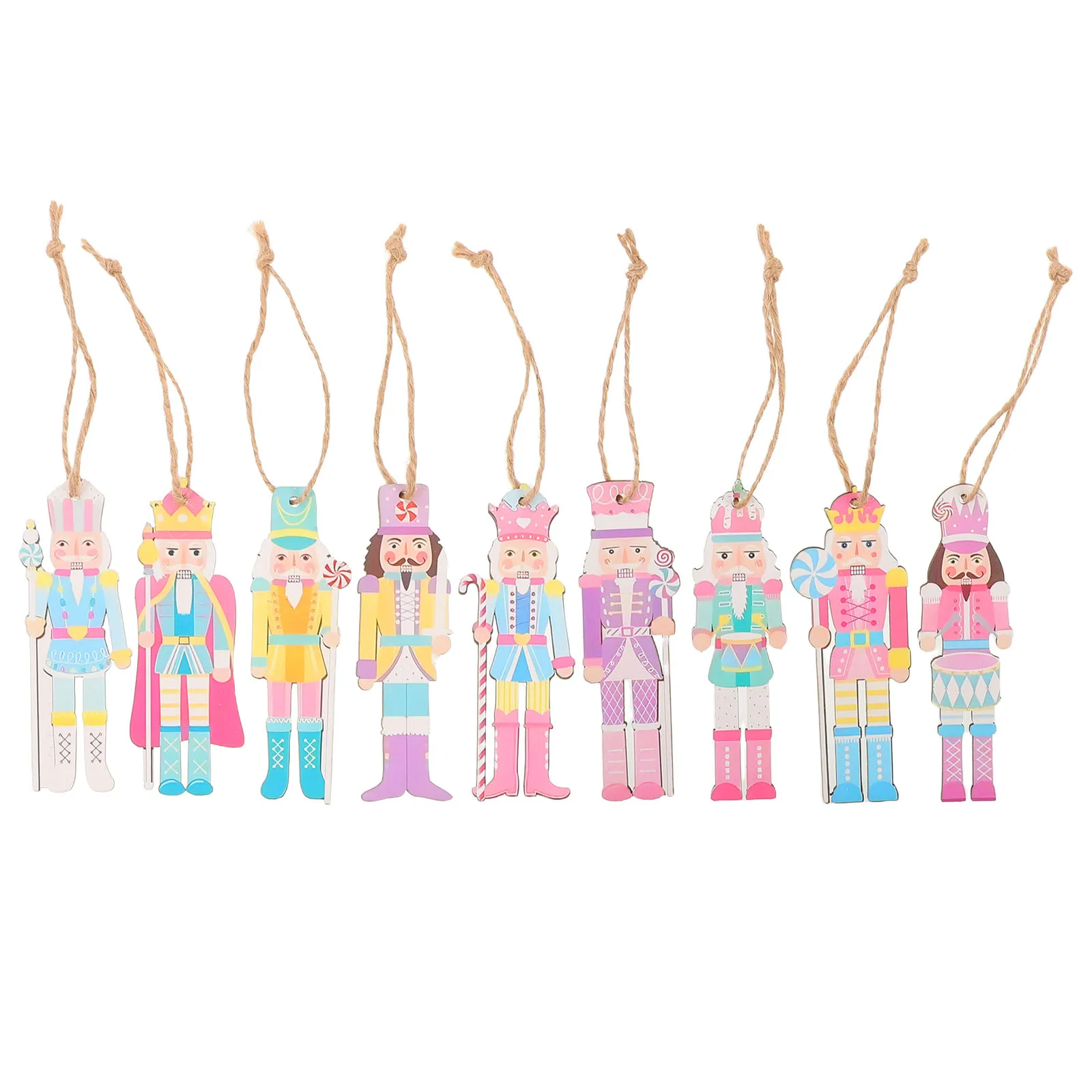 18pcs Nutcracker Pendant Wooden Christmas Decorations Miniature Ornaments Set Tree Desktop Holiday Display Easy Assembly - Image 6