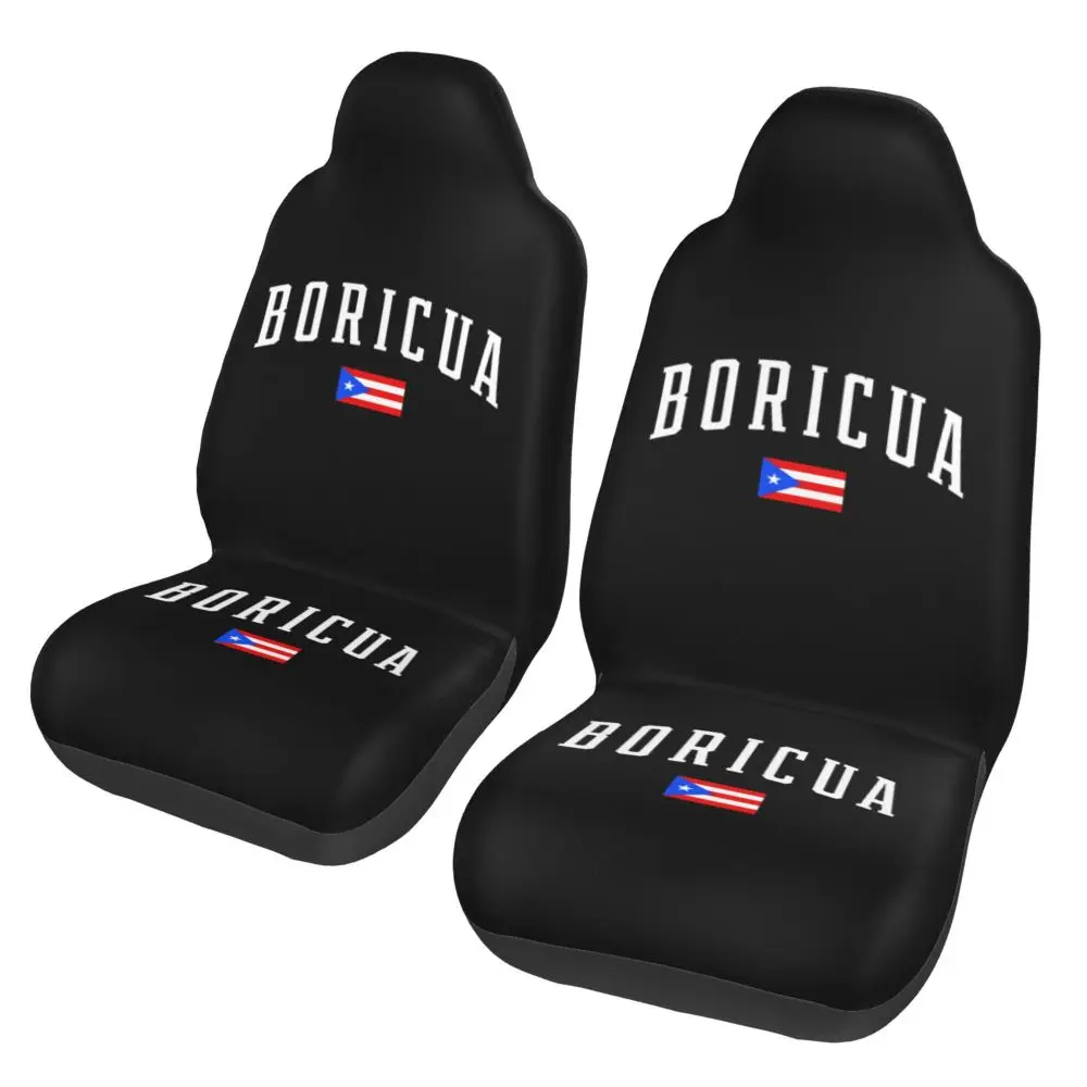 Boricua Puerto Rico  Flag 2PCS Car Seat Cover Anti Fouling Front Seat Cushion Car Truck SUV Protective Cover  Seat Cover