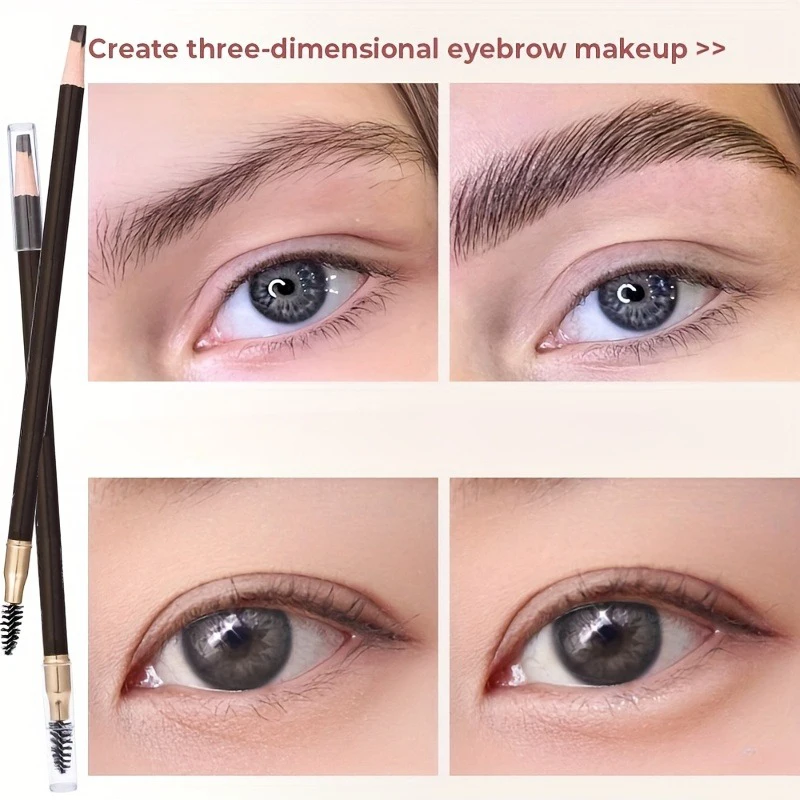 3 قطعة/1 قطعة مقاوم للماء مقاوم للعرق طويل الأمد قلم الحواجب برأس فرشاة ، قلم الحواجب لفنان ماكياج المهنية الطبيعية #2