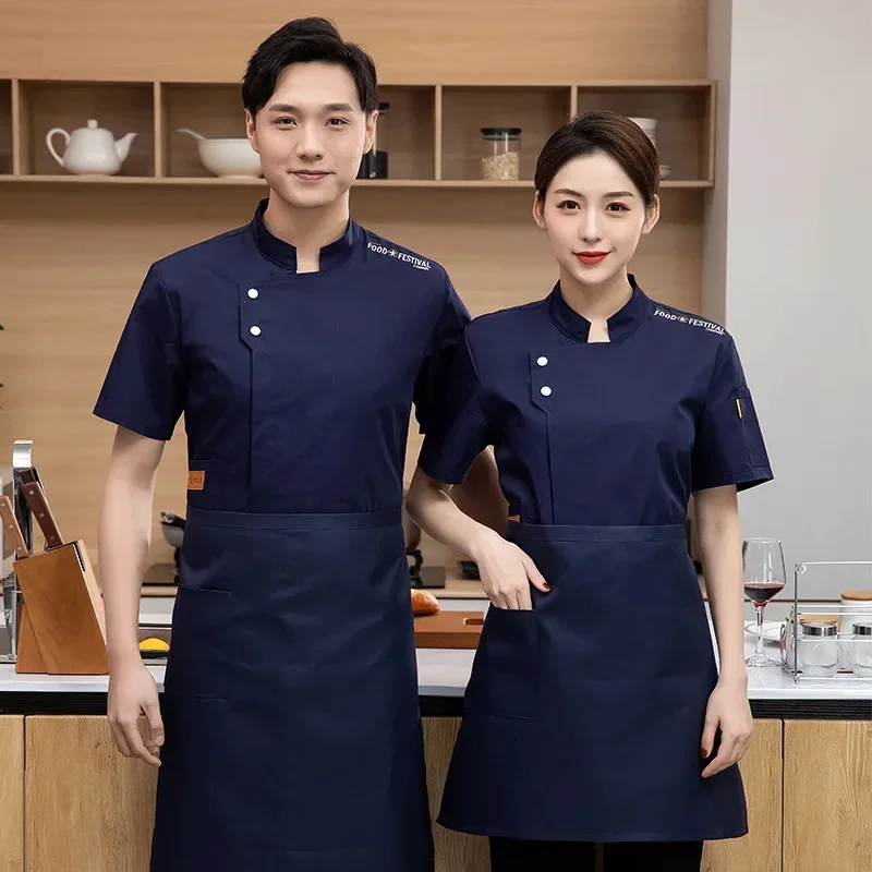 Unissex cozinha hotel chef uniforme padaria serviço de alimentos cozinhar cantina chef uniforme cozinhar casaco respirável pastelaria padeiro trabalho wear