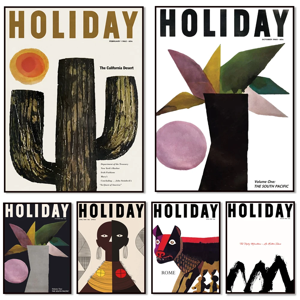 

Holiday, Travel Poster, Rocky Mountains, 1963, George Giusti, Mid Century, Vintage Magazine Cover