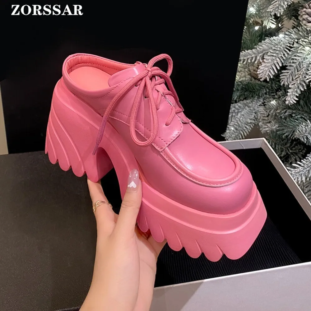 Cover Toe Women Platform Chunky Heel Slides Sandals Slip On Cutout Goth Punk Style Casual Outdoor Mules Shoes Summer 2024 New