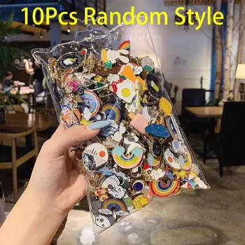 5/10/20 adet çeşitlilik rastgele rozetleri sevimli kişiselleştirilmiş rozet moda pimleri aksesuarla için karikatür giysi çantası Metal pimler Set