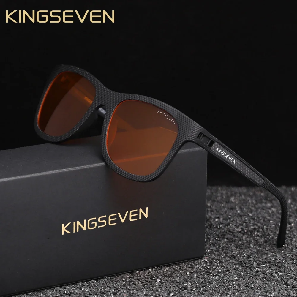 KINGSEVEN Klassische Anti-Blaulicht-Brille, transparente Linse, für Herren/Damen, Computer, Studenten, Komfort, runder Rahmen