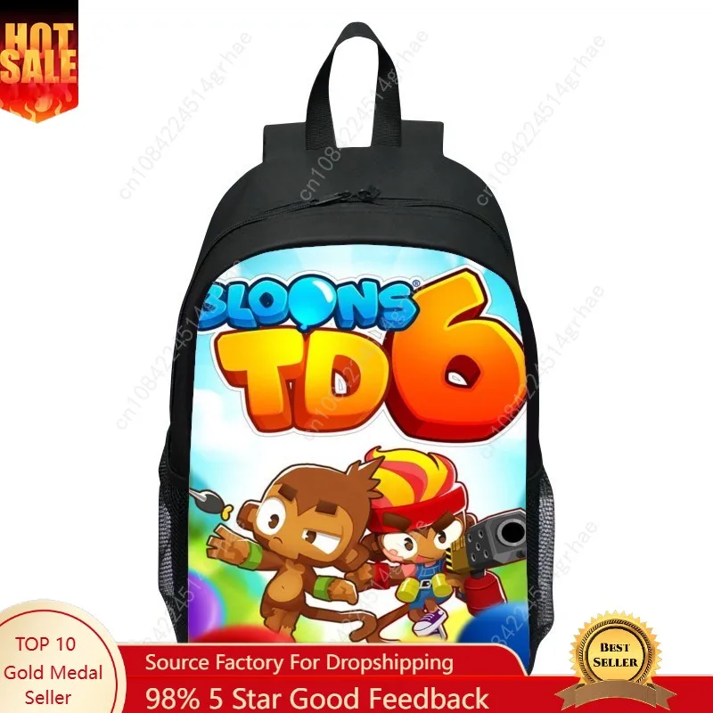 16 inch children's backpack balloon tower anti Bloons TD6 backpack for primary and secondary school student boy and girl backpac