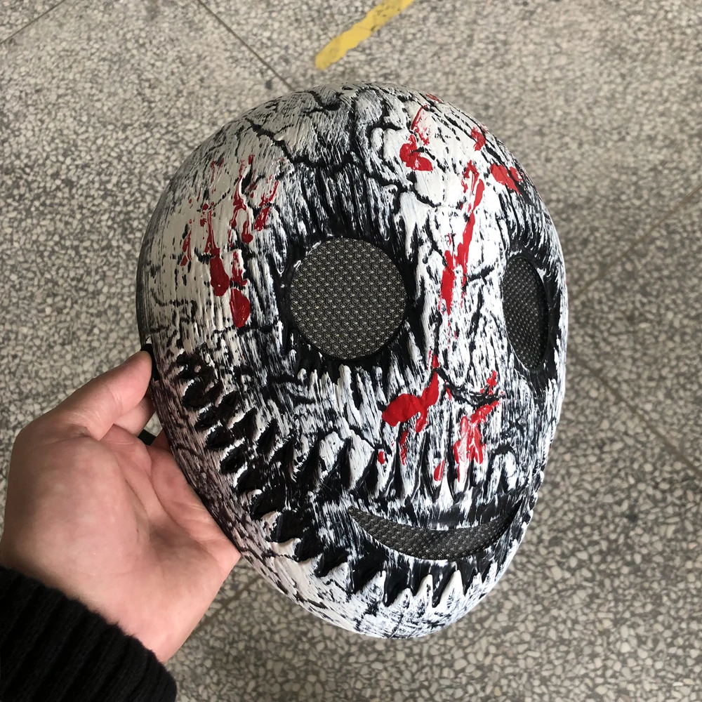 Horror weiße Lächeln Maske mit Blutspritzer Cosplay gruseliger Schädel verdicken Kunststoffmasken Halloween Party Kostüm Requisite hohe Qualität