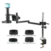 48MP 55MP 24MP 4K 1080P HDMI VGA USB Video Microscope Camera 180X C Mount Lens Articulating Rotatable Arm Desktop Clamp Stand