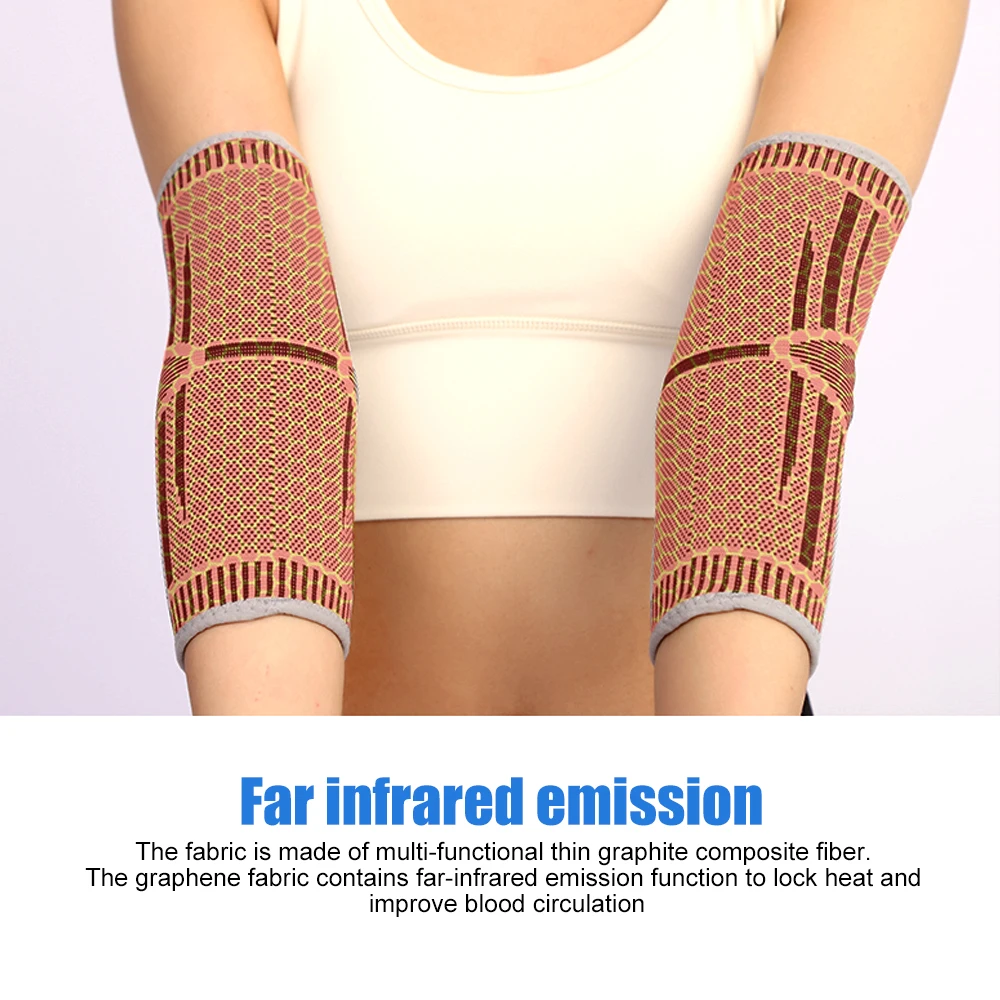 1Pair Graphene Elbow Brace Compression Support Sleeve for Tendonitis, Tennis Elbow, Golf Elbow Treatment - Reduce Joint Pain