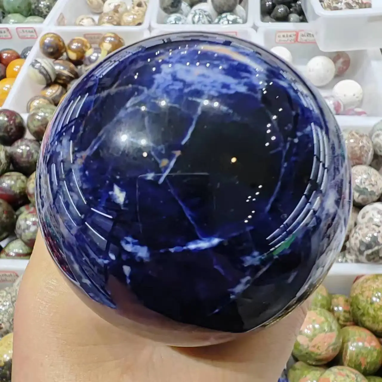 Natural Bluestone Crystal Ball Natural Crystal Reiki Healing  Home Decoration