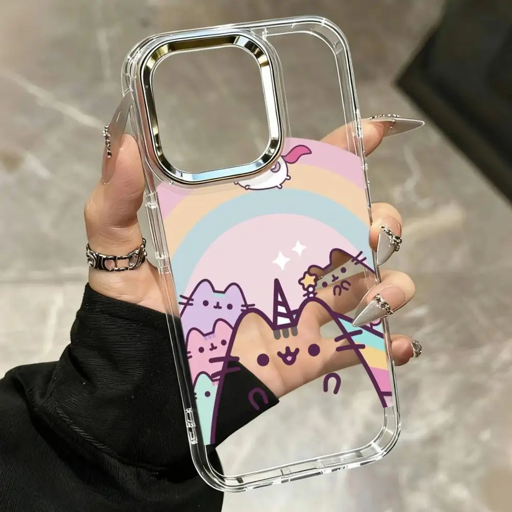 Cartoon Pusheen Cat Matte Transparent Clear Shockproof phone Case For iPhone 16E 16 15 14 Plus 13 12 11 7 8 Plus Pro X XR Max view 2