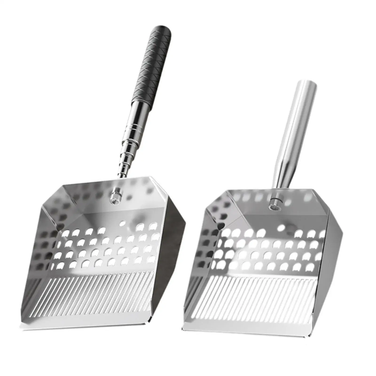 

Ergonomic Sand Scoop Stainless Steel Sifting Tool Durable Beach Spade for Shell Collecting and Cat Litter Cleaning
