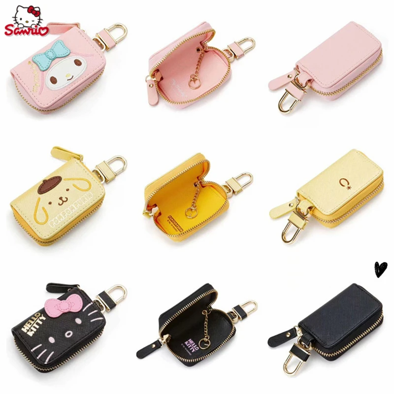 Hello Kitty Car Key Case Cover Sanrio Key Organizer Melody Keychain Pouch Cinnamoroll Keychain Wallet Women Coin Girl Purse Gift