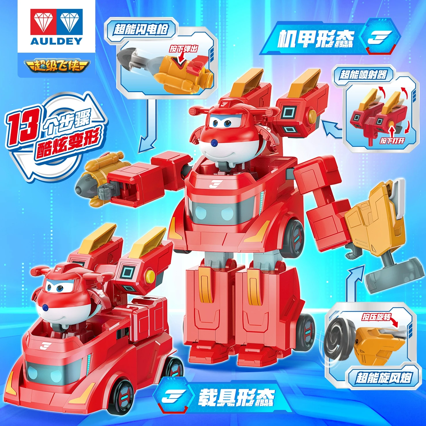 AULDEY Original Super ailes Ledi Salsa Dali véhicule de Construction Mecha costume transformateur Robot jouets pour enfants modèle à collectionner