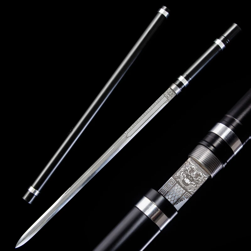 Traditional Chinese Stick Sword, Metal Handle & Sheath, Manganese Steel Blade, Decorative Cane Sword, Cosplay Katana, Home Decor