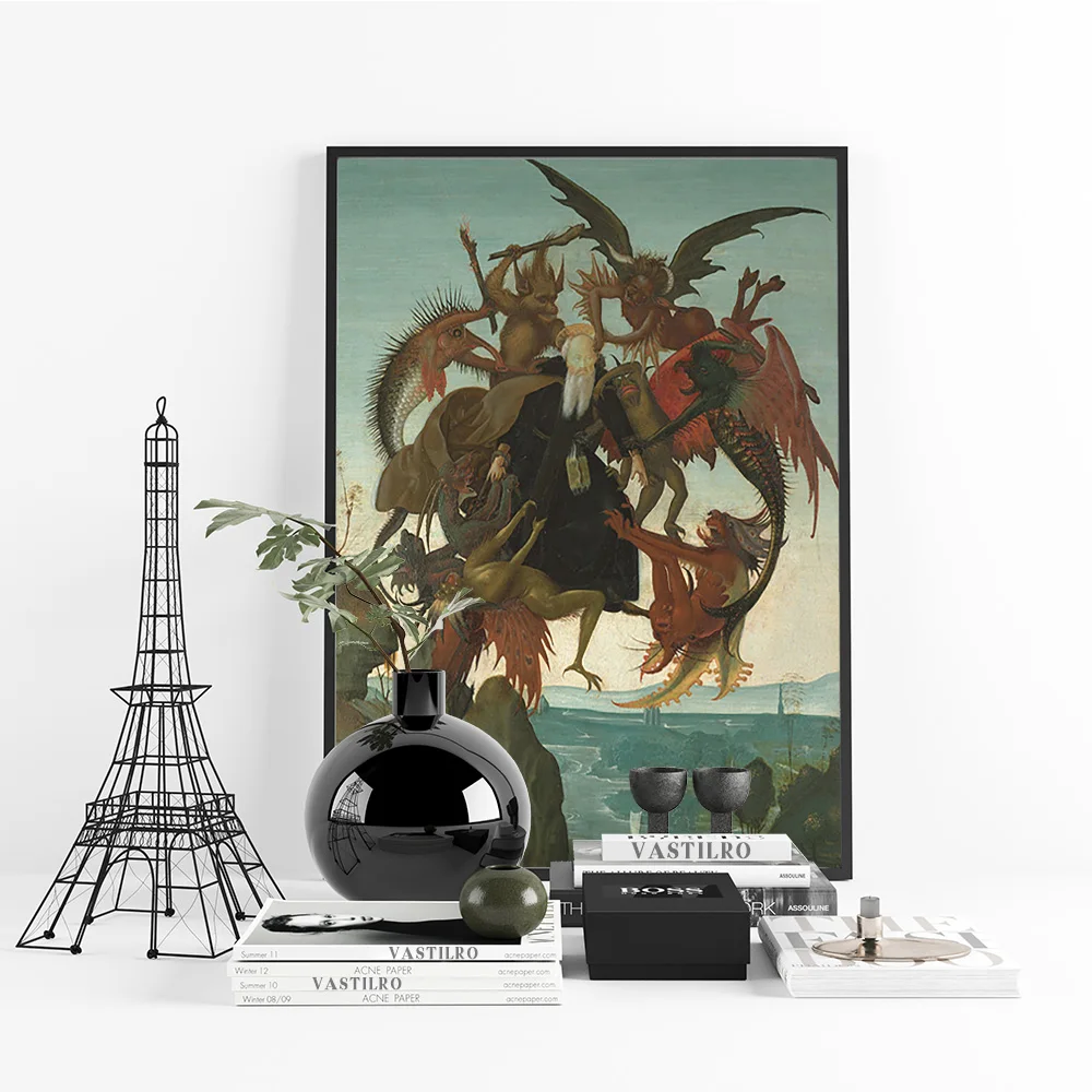 Michelangelo Buonarroti Poster The Torment Of Saint Anthony Antique Religiou Print Art Wall Picture Decor Gift Canvas Painting view 6