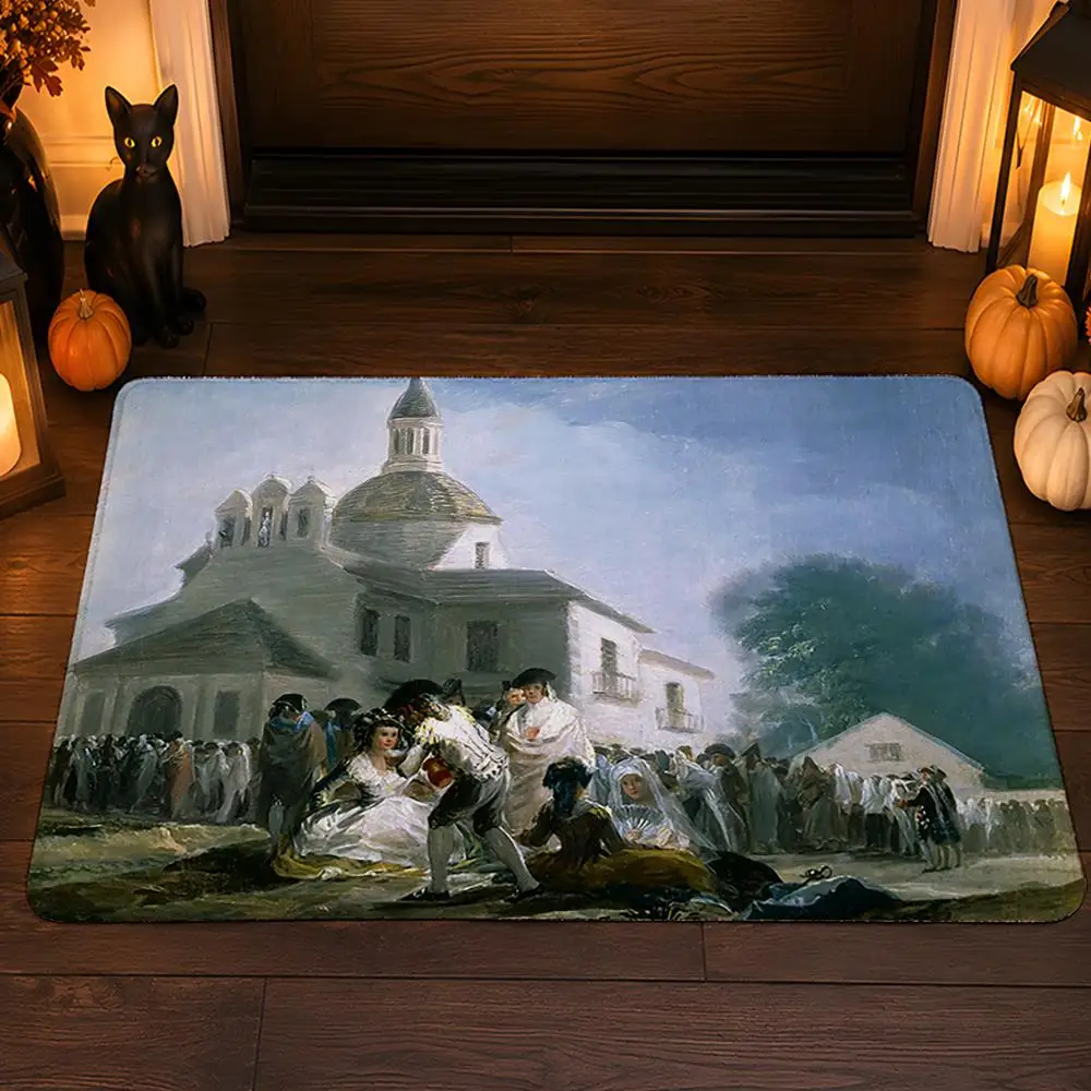 Spain Francisco Goya Art Floor Mat Flannel Rug Soft Non Slip Washable Door Mat For Bathroom Bedroom Kitchen Home Decor