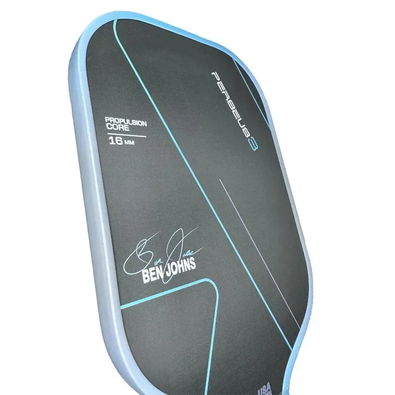 Paleta de Pickleball BEN JOHNS firma T700 fibra de carbono cruda cabeza plana termoformado Unibody aprobado por USAPA, núcleo de panal PP