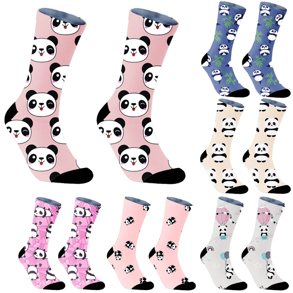 Calcetines deportivos con estampado de animales de cerveza para hombre y mujer, medias divertidas y felices, Unisex, estilo Hip Hop, Skateboard, Sokken y Panda, novedad