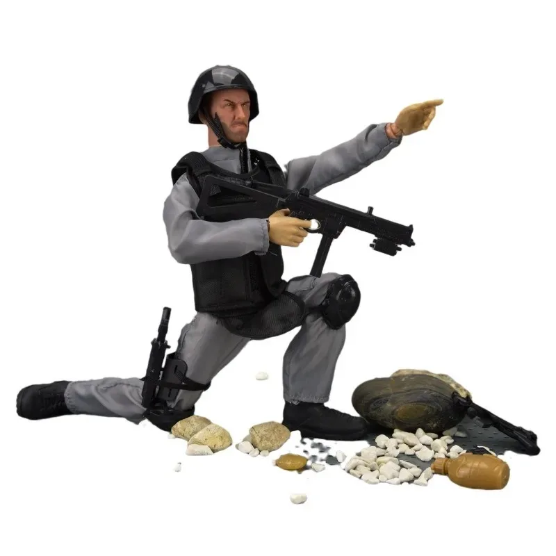 1/6 skala SWAT latające tygrysy zespół pustynny kamuflaż zestaw broni wojskowej figurki Model zabawki dla 12 "lalka ozdoba prezent