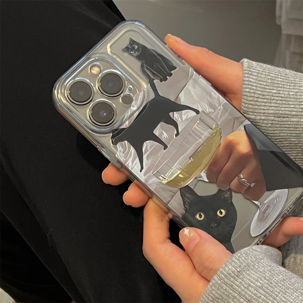 Korean Cute Cat Goblet Couple Phone Case For Samsung S24 S23 S22 S21 S20 S10 FE Note20 Note10 Plus Ultra Lite 5G Soft TPU Cover