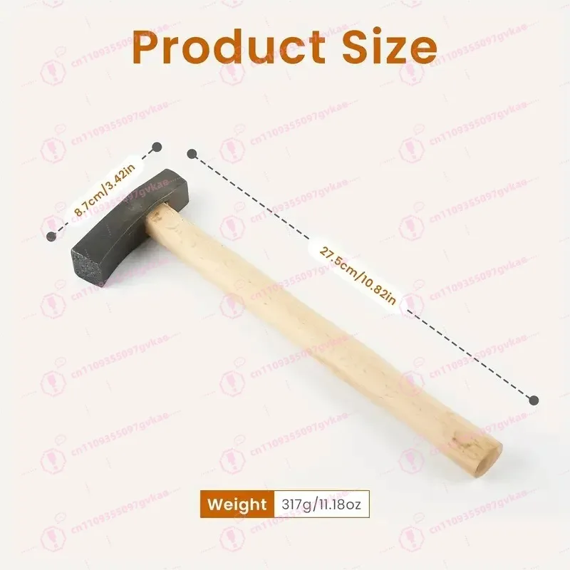 Multi-Texture Jewelry Hammer Durable Square Head Wood Handle for Rings Bracelets DIY Metal Pattern Forming Tool