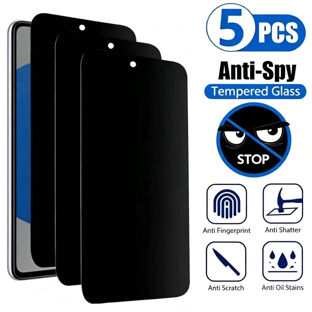 5 Stück Blickschutzfolie für Xiaomi Redmi Note 12 11 10 13 Pro 11S 9 8 7 Plus 5G 10S 9S Anti-Spy Glas für Redmi 10C 9A 9