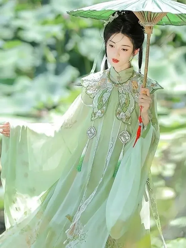 Traje Elegante De Hada Antigua، Camisa Larga Con Cuello Levantado Y Hombros Descubiertos، سترة Hanfu De Estilo Chino Para Mujer، #4