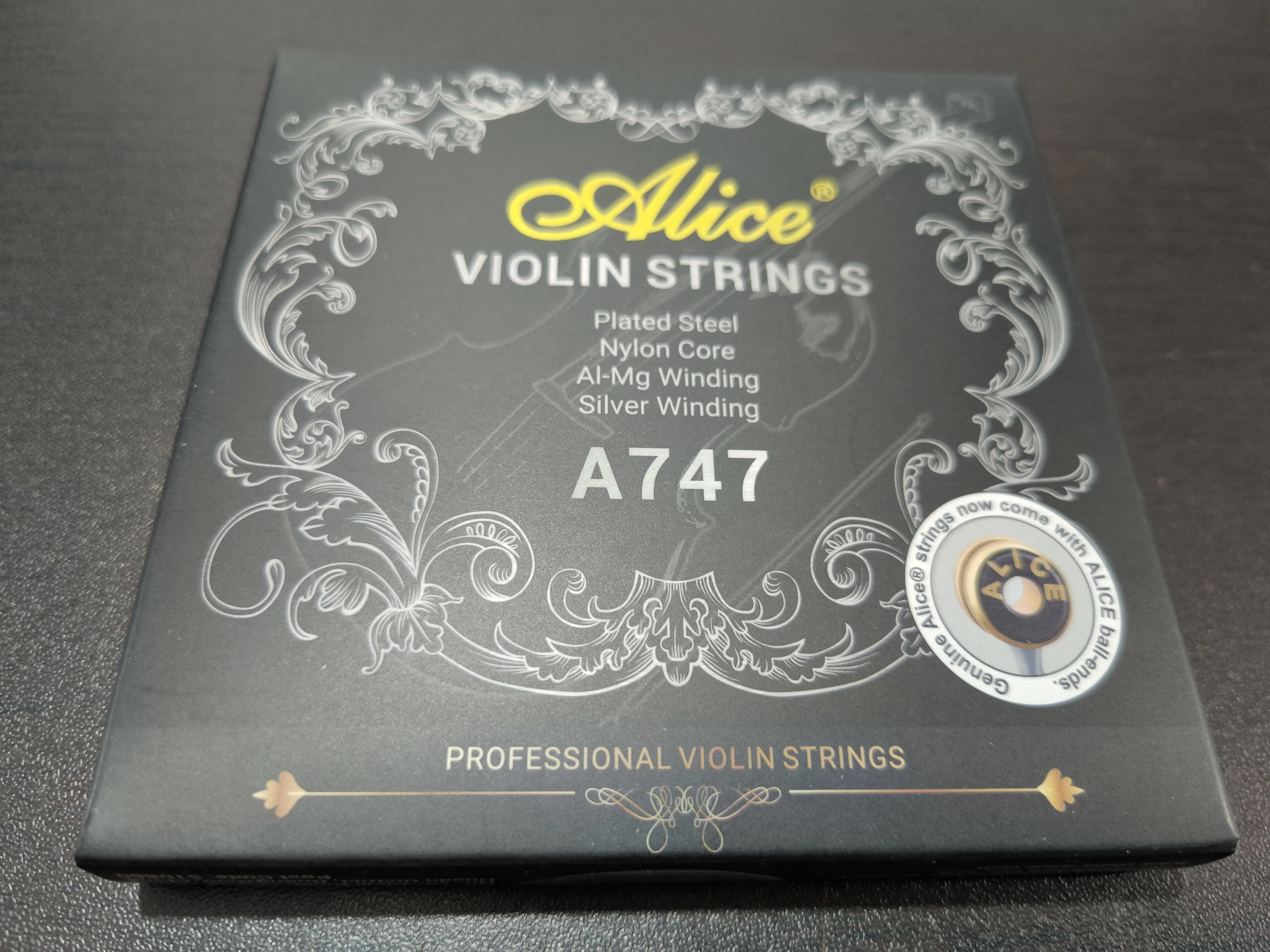 10 Sets Lot Alice A747 Plated Steel Nylon Core Al-Mg Silver Winding 4/4 3/4 1/2 1/4 1/8 Scale Violin Strings High end Version