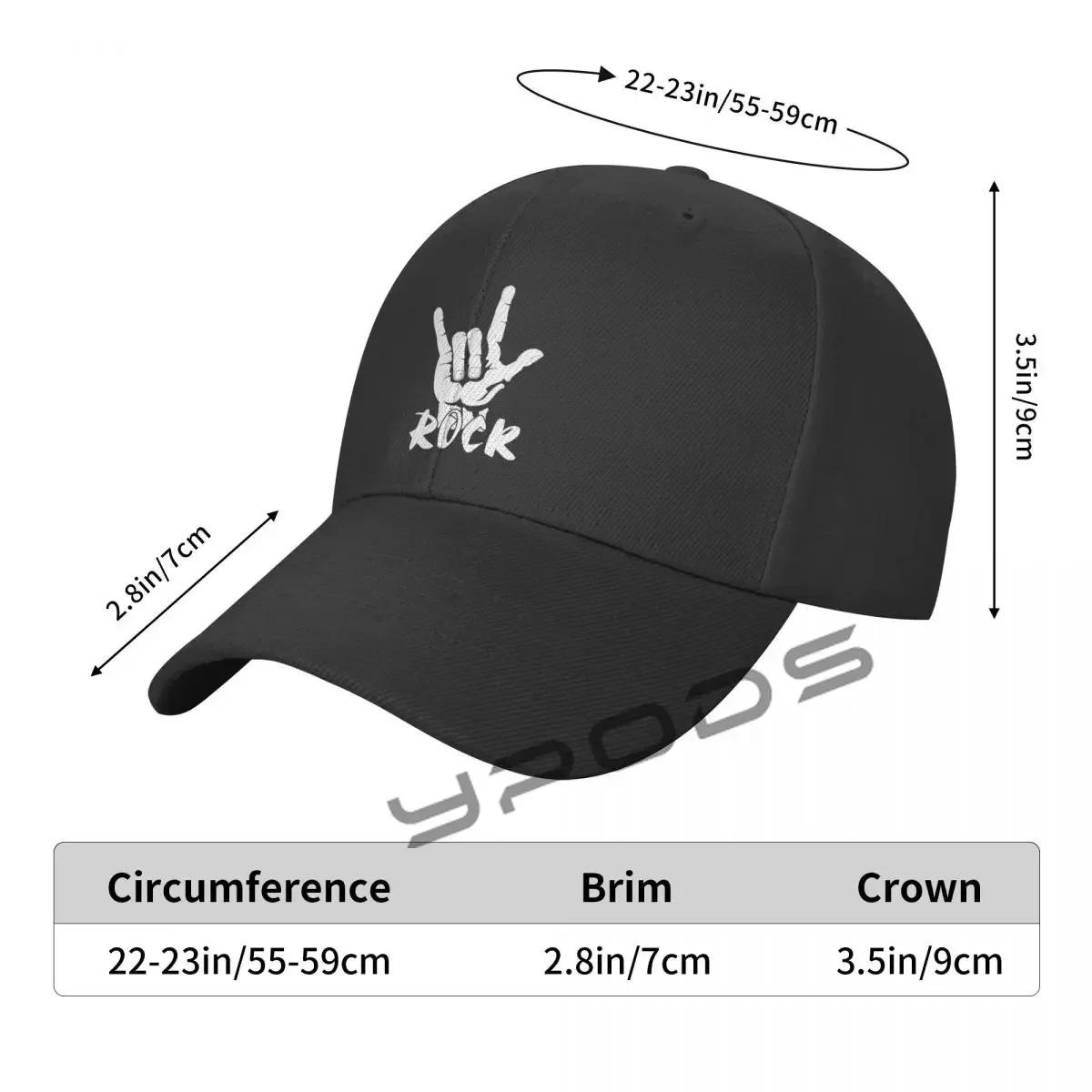 Rock Finger Men's Classic Baseball Cap Adjustable Buckle Closure Dad Hat Sports Cap
