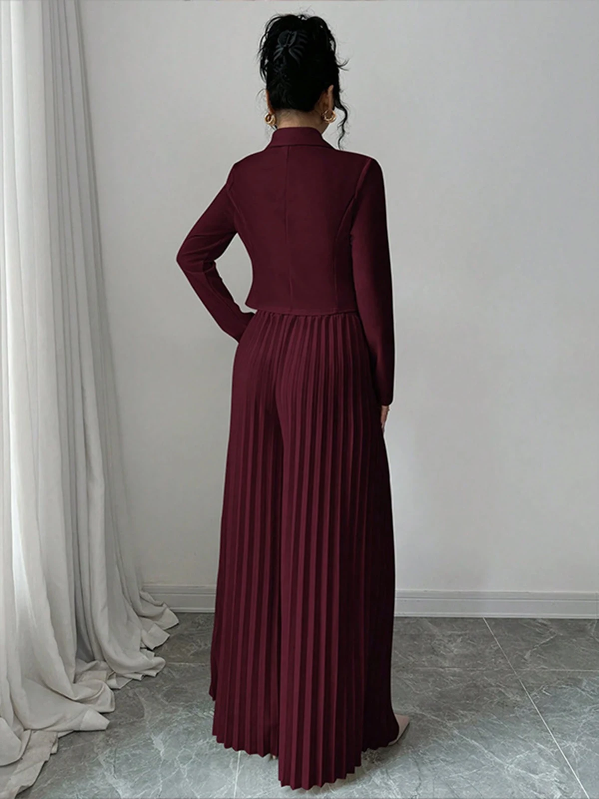 Allingentle Fold Skirt SuitWomen's 2 Piece Suit Set Party Outfits Elegant Dress Pantsuit Set Customize