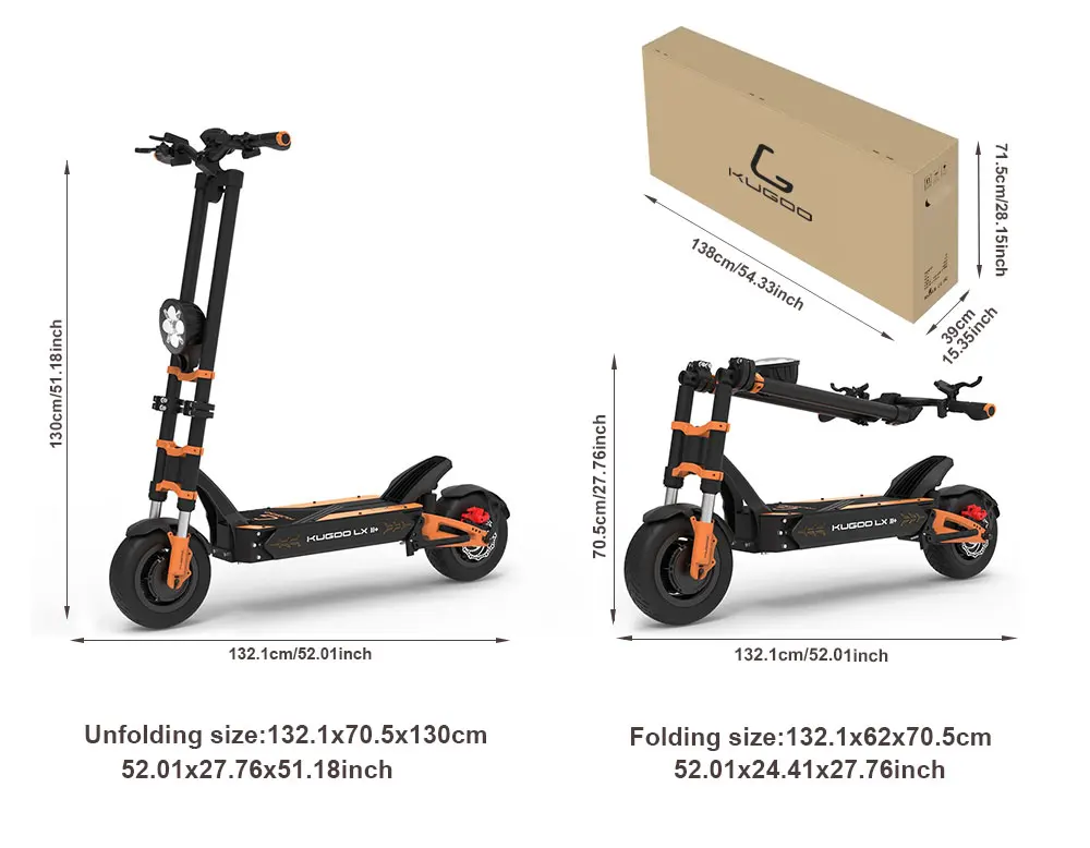 KUGOO LX11 + 160KM Scooter portátil de largo alcance 1500W potente Motor 85 km/h 60V 31Ah Scooter Eléctrico para adultos