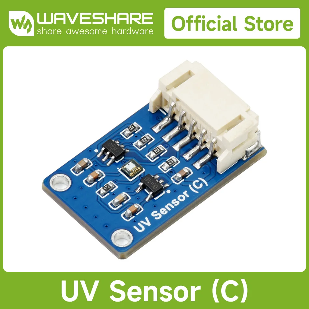 

Waveshare Digital LTR390-UV Ultraviolet Sensor (C) Direct UV Index Value Output I2C. Embedded ADC for Raspberry Pi/Arduino/STM32