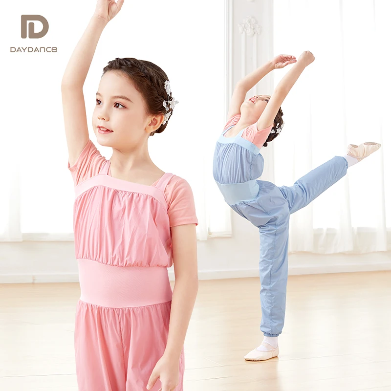 Girls Ballet Pants Dance Warm-up Overalls Camisole Jumpsuit Loose Pants Kids Dance Pants Sports Running Pants Fitness Yoga Pants