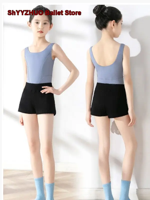 Children's Girls Dance Dress Summer Sleeveless One-Piece Dress Chinese Dance Body Suit Gymnastics Leotard Girls Clothing