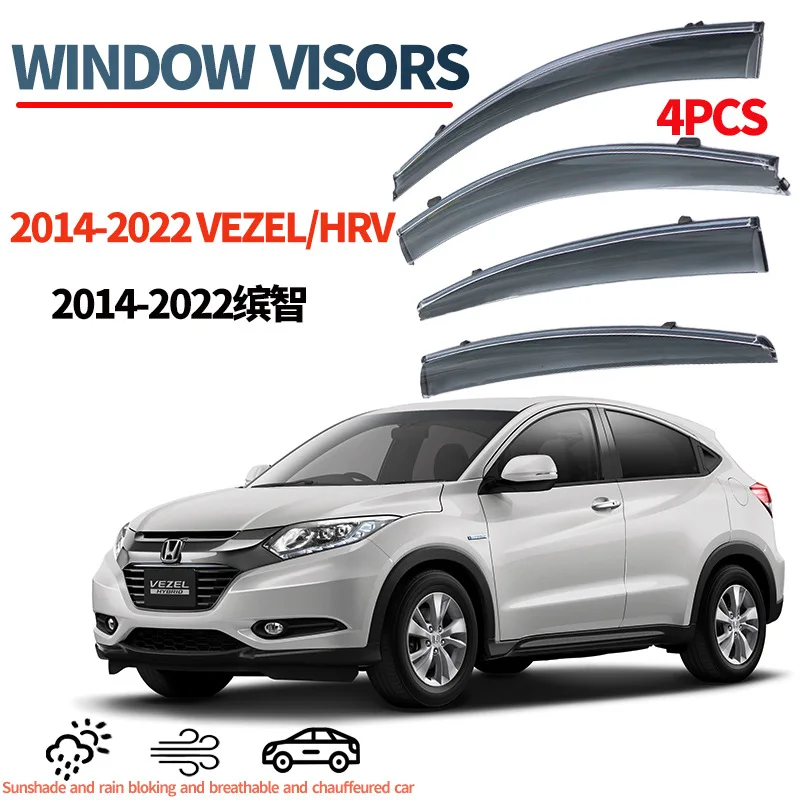 

For Honda Binzhi 2014-2021VEZEL HRV Window visor, window rain shield, rain eyebrow, rain protection