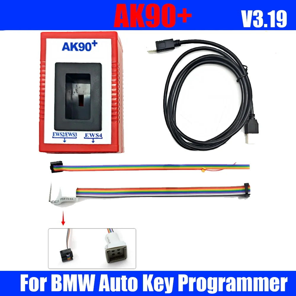AK90+ V3.19 Auto Key Programmer for BMW EWS2 EWS3 EWS4 1995-2009 Professional Lock-smith Key Matching Tool Code Reader Full Set