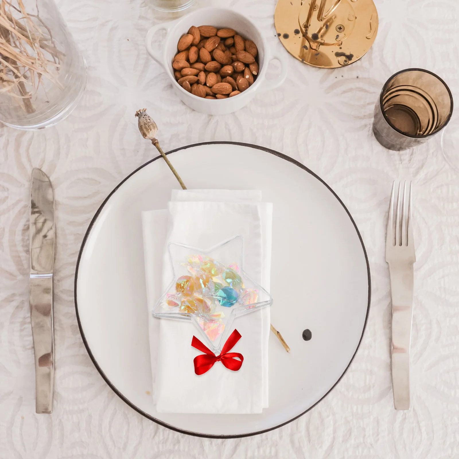 

10pcs Clear Star-Shaped Fillable Ornaments Plastic Craft Balls For Wedding Party Decor Candy Holder Hanging Diy Decoration