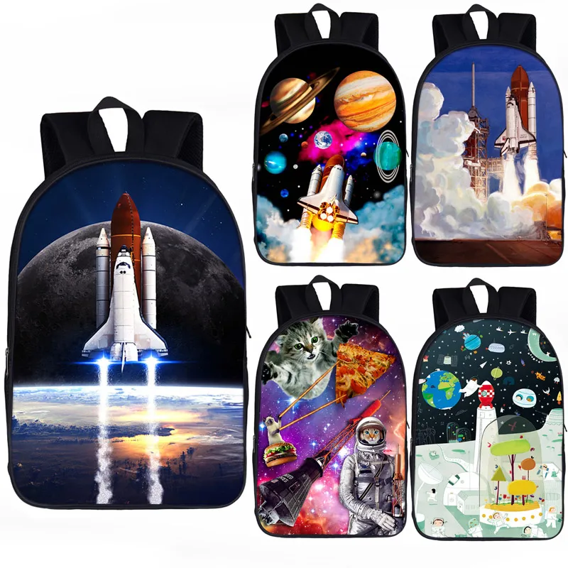 Astronaut Spaceship Backpack for Teenager Boys Girls Laptop Daypack Children School Bookpacks Women Men Casual Travel Backpack