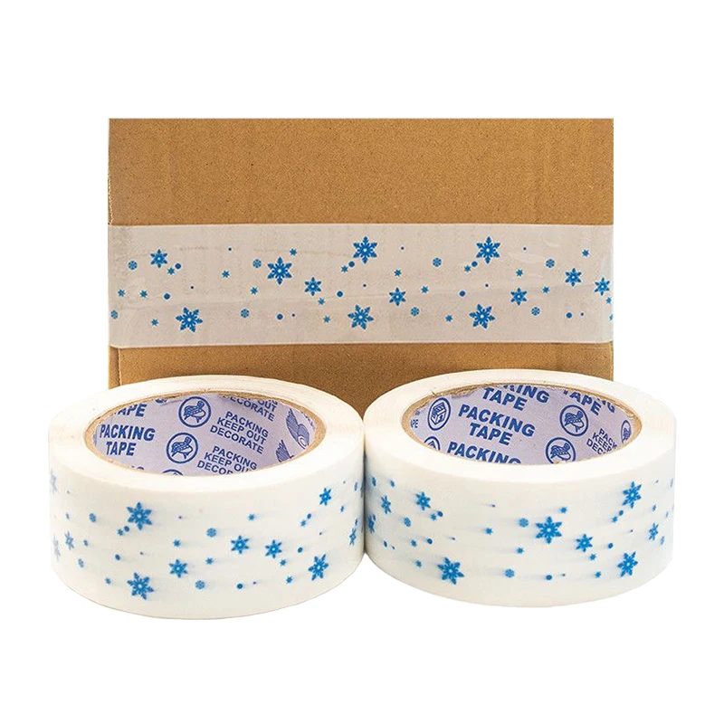 4.5cm x 100Meter Selotip Biru Motif Bintang untuk Pengemasan, Pita Pengemas Kotak Pengiriman, Perlengkapan Pengemasan
