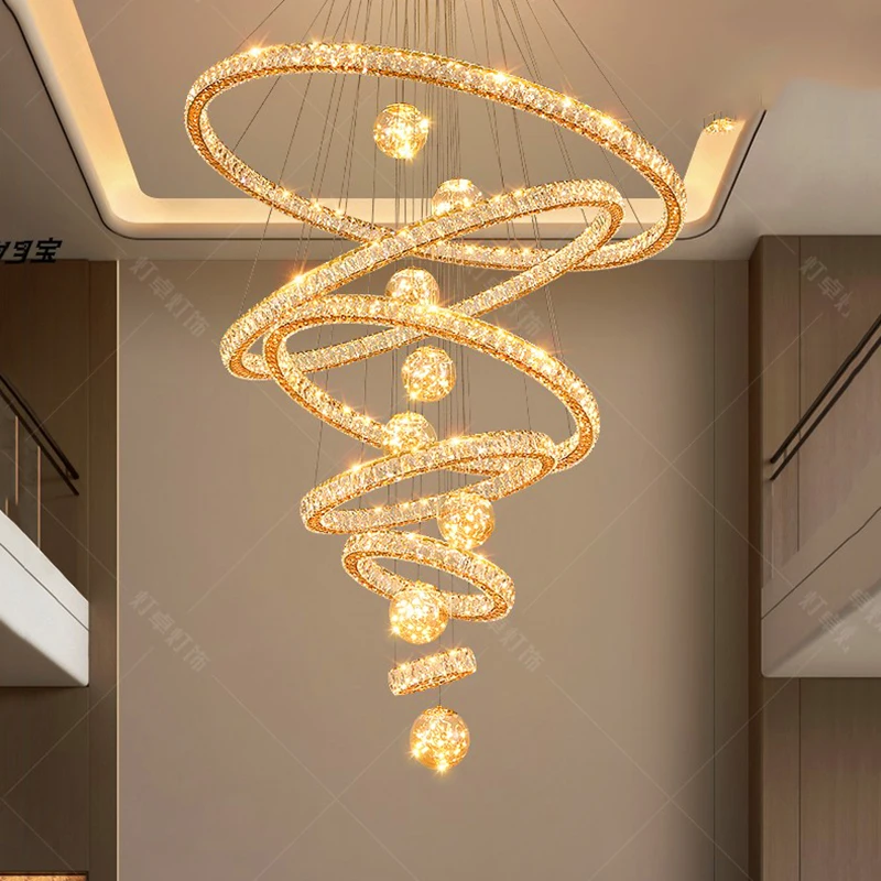 Modern home decoration salon lamps for living room smart crystal Pendant lights dining room indoor lighting