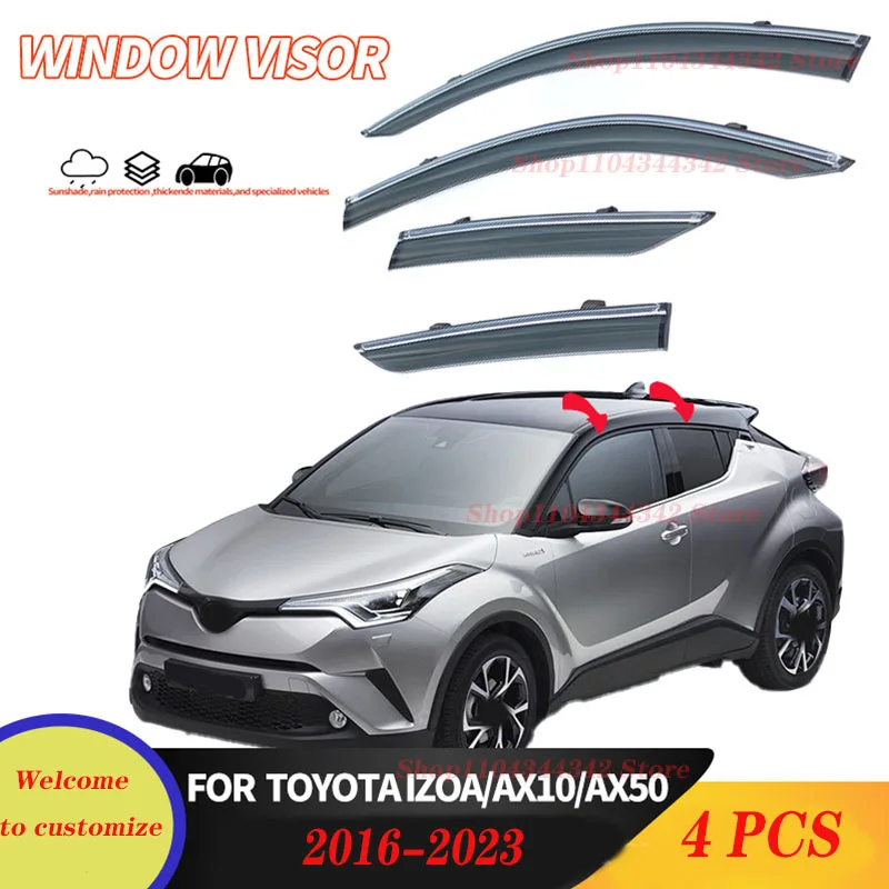 

For TOYOTA CHR 2016-2023 Window visors Rain water prevention; Covering the sunlight; Anti fog; Snow prevention