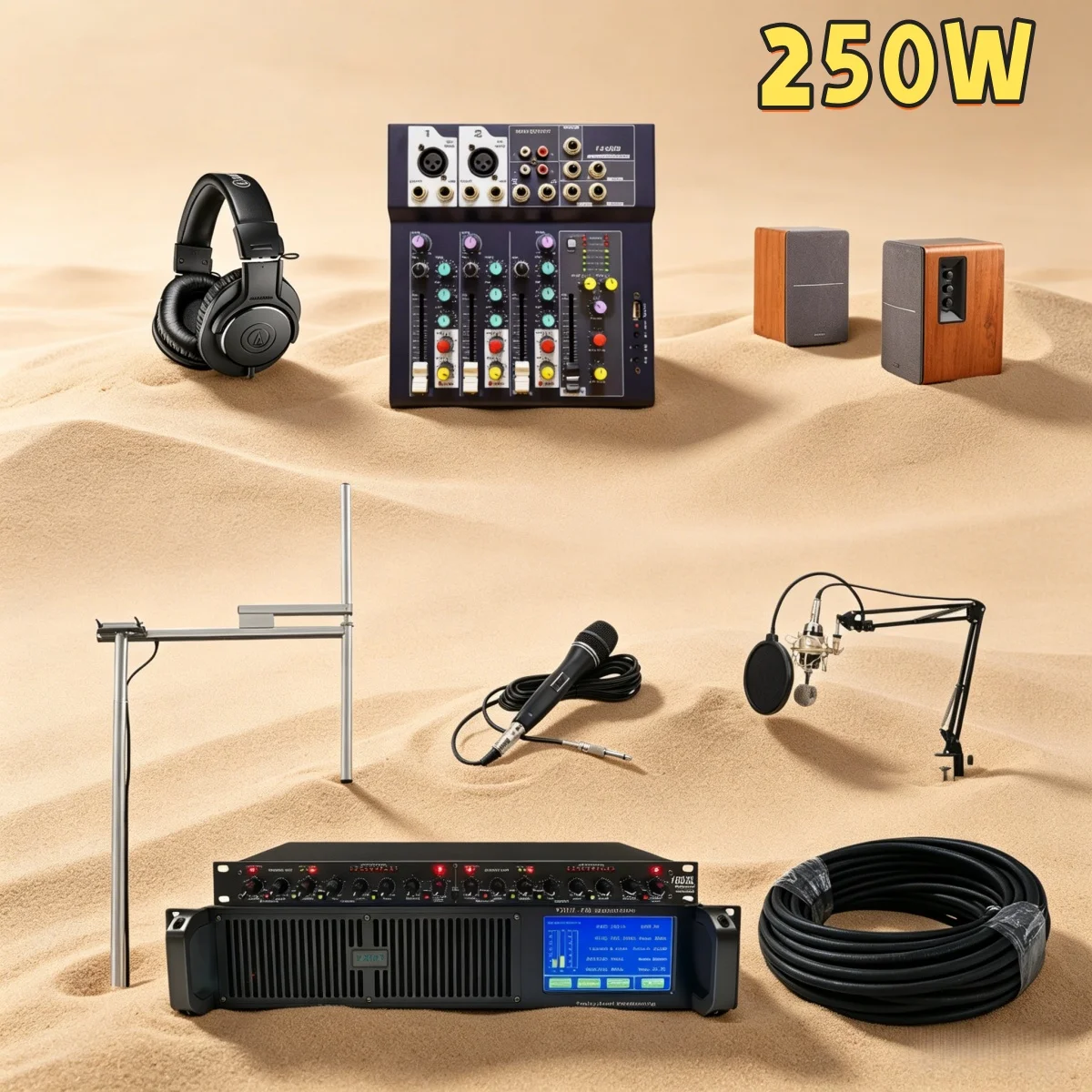 YXHT-2, 250W FM Transmitter Complete Professional Set, Long Range Broadcast Station, Full System, No Drift