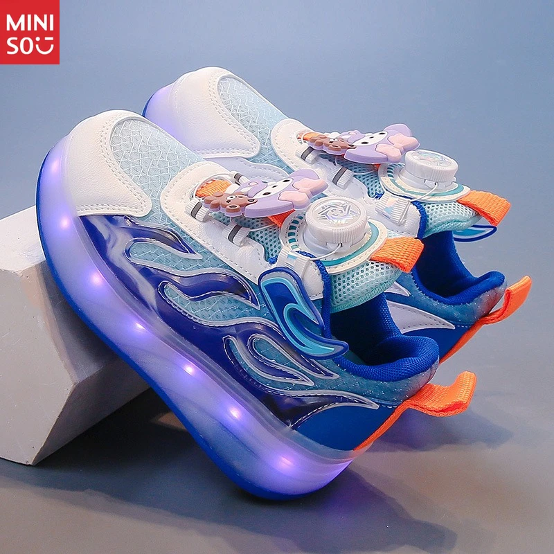 ミニソ-2025-シナモロール-ヒーリーズ-女の子用、大きなお子様向けの漫画ボタン付きスニーカー