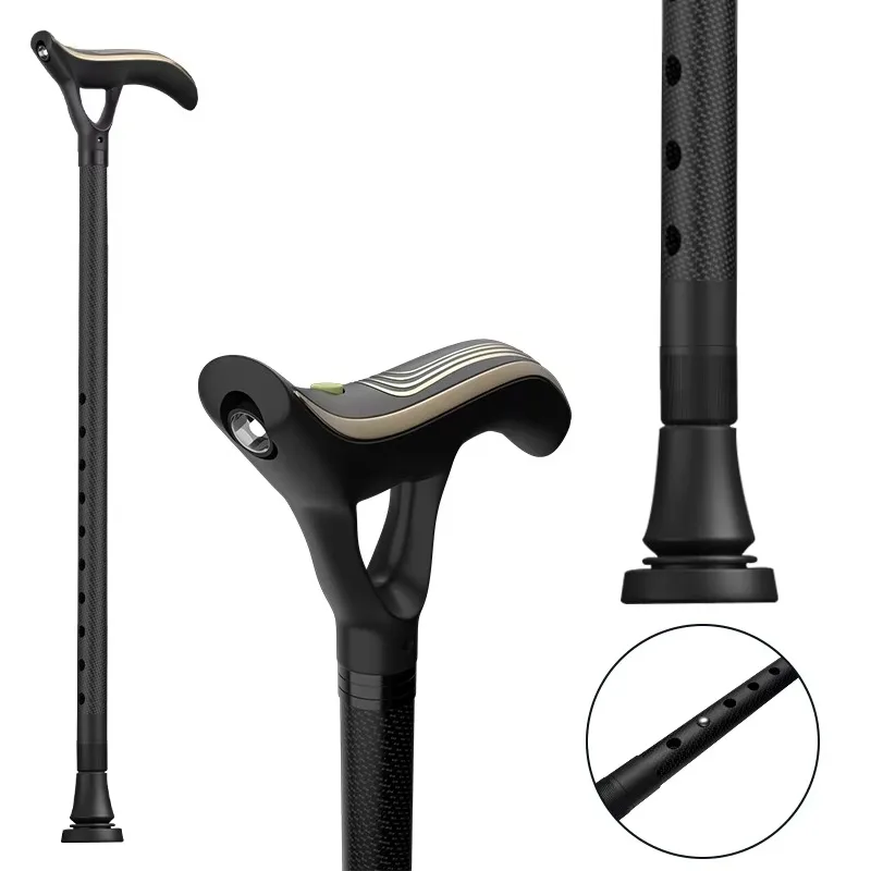 

Carbon Fiber Adjustable Elderly Walking Cane Old Man Hiking Walking Stick Fashionable Walking Sticks