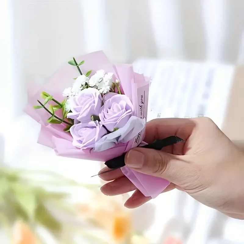 Ein Strauß Künstliche Mini-Rosen, Geeignet für Heimdekoration, Partys, Hochzeitsdekoration, Valentinstagsgeschenke – Detail 4